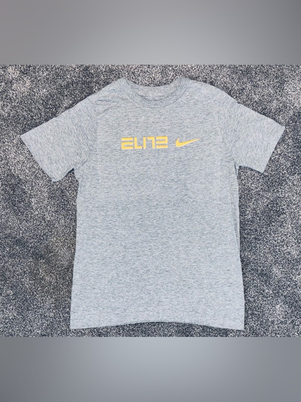 Nike ELITE SHORT SLEEVE TEE | Size: Boy (MED)
HTHR-GRY/ GLD  | NWOT